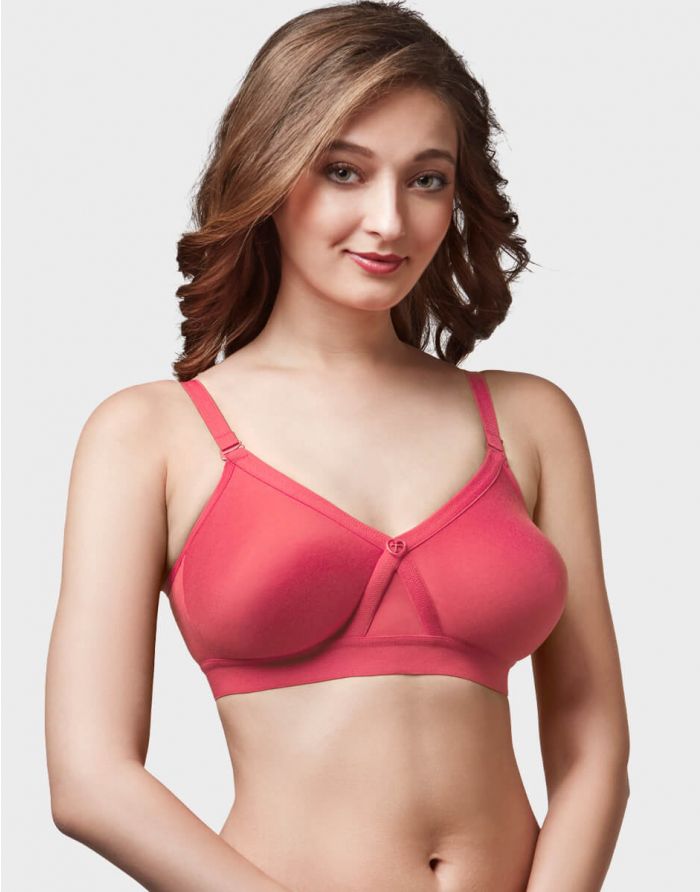 Buy TRYLO Cathrina Women Lacy Non-Wired Soft Full Cup Bra (White_32D) at