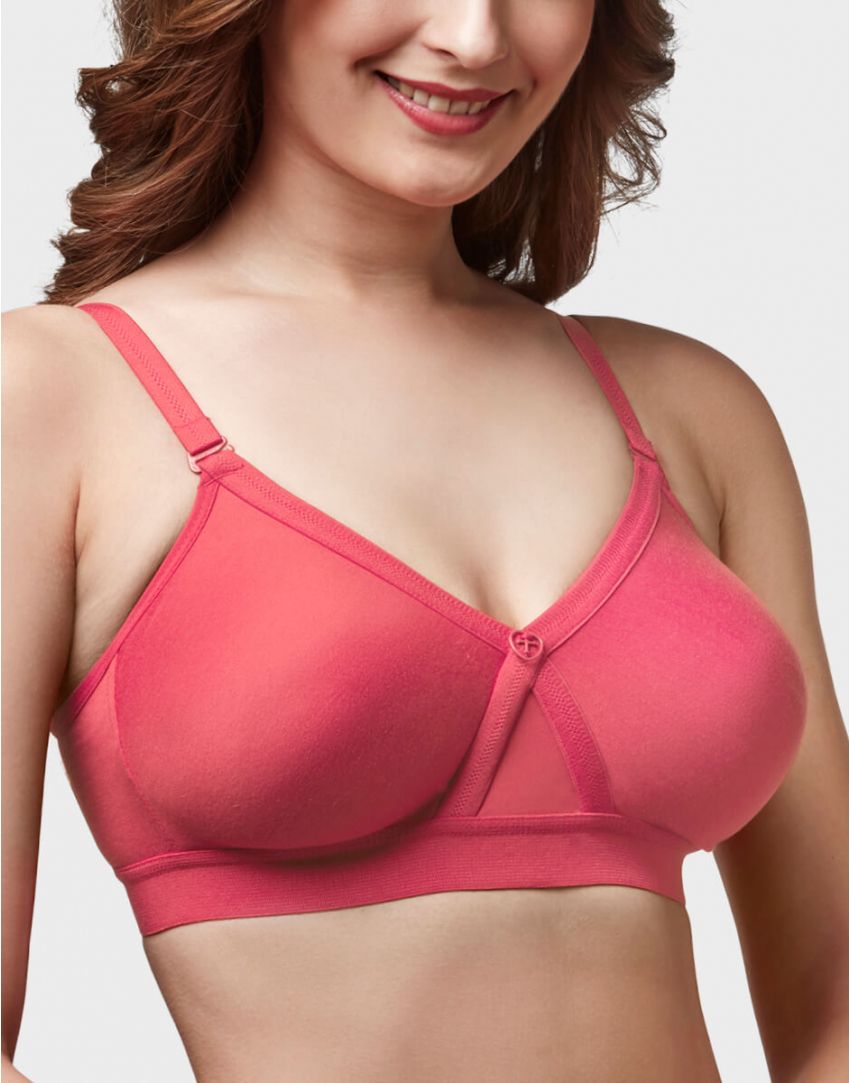 Buy TRYLO ALPA WOMEN'S HOSIERY COTTON NON-PADDED NON-WIRED MOLDED FULL  COVERAGE BRA ALPA Pink 32D Online at Best Prices in India - JioMart.