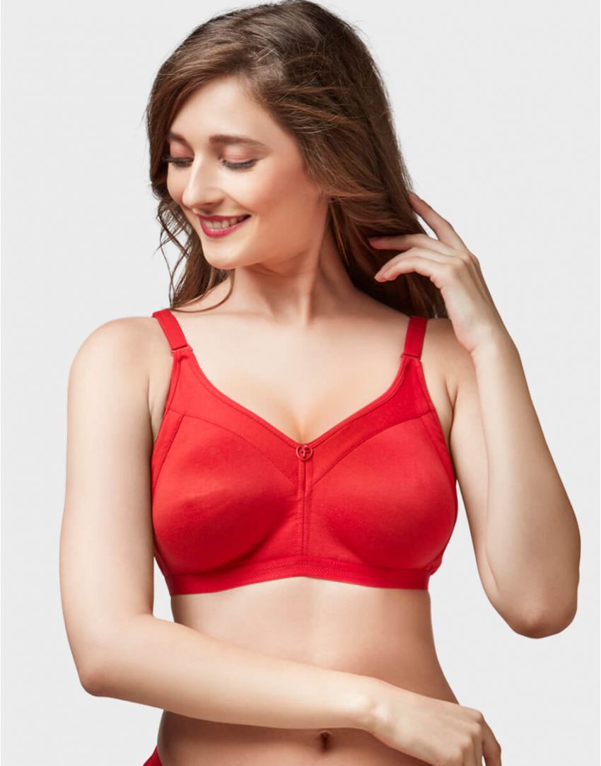 Buy Trylo Sarita Women's Cotton Non-wired Soft Full Cup Bra - Maroon (40C)  Online