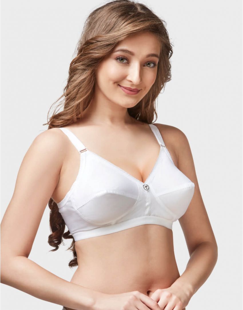 Buy TRYLO Women's Cotton Non-Wired Regular Bra (Sarita-5_White_38) at
