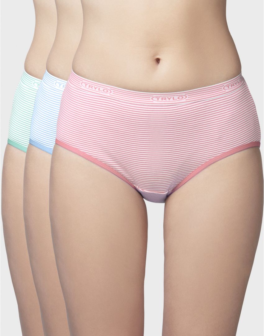 Buy online Pack Of 3 Striped Hipster Panty from lingerie for Women